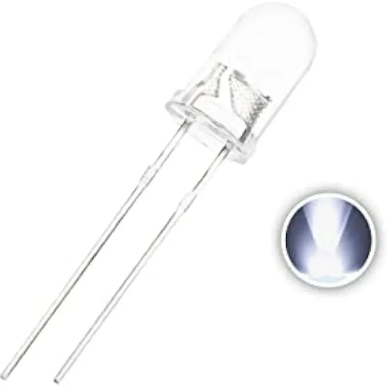 Transparent 5mm Round LED Diode White